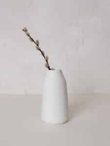 vase en porcelaine Pure blanc motif drapé fait main